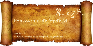 Moskovitz Árpád névjegykártya